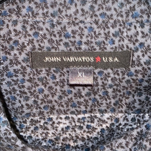 John Varvatos ⭐️ USA Dress Shirt Blue Floral XL - Picture 2 of 5